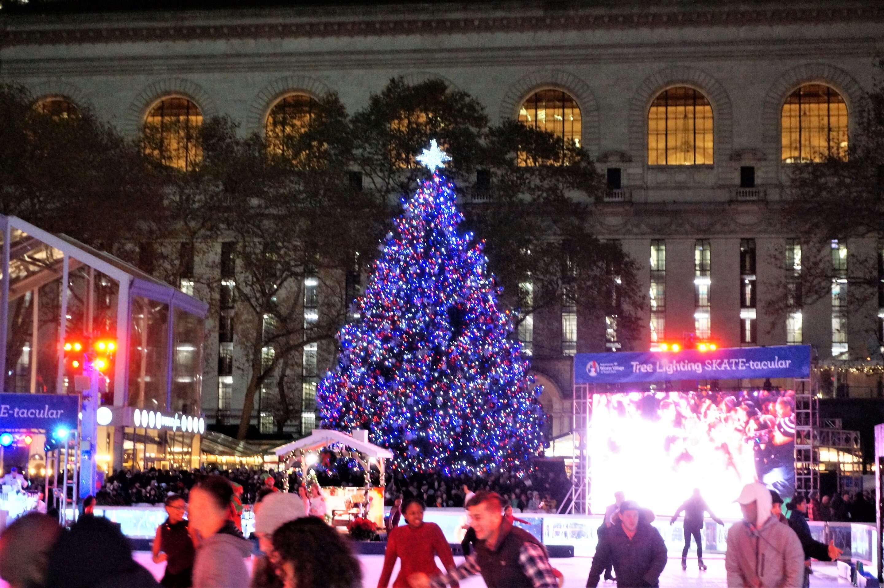 Bryant Park Tree Lighting SKATE-tacular
