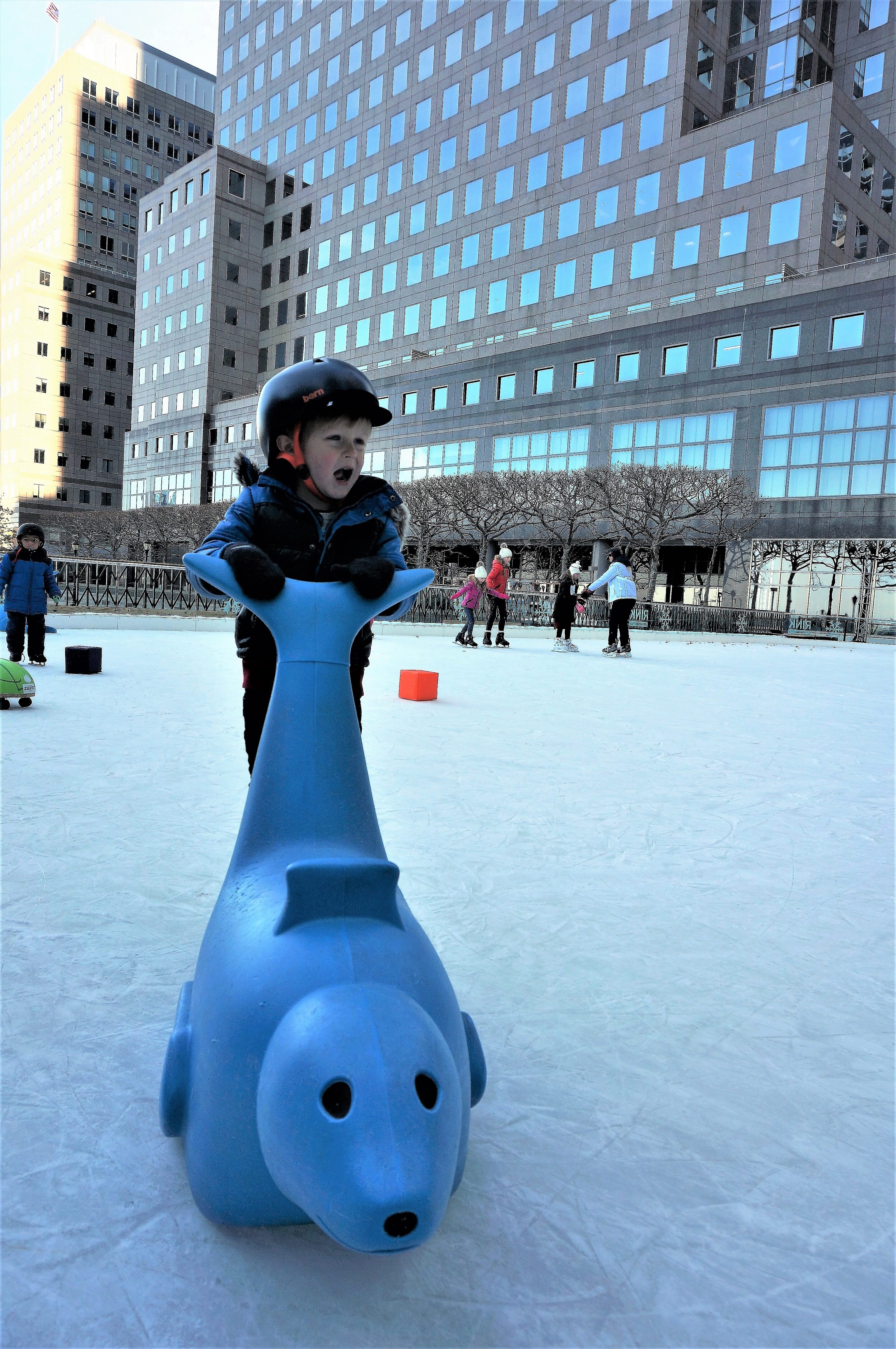 Skating lesson at the Rink at Brookfield Place Seal Fun