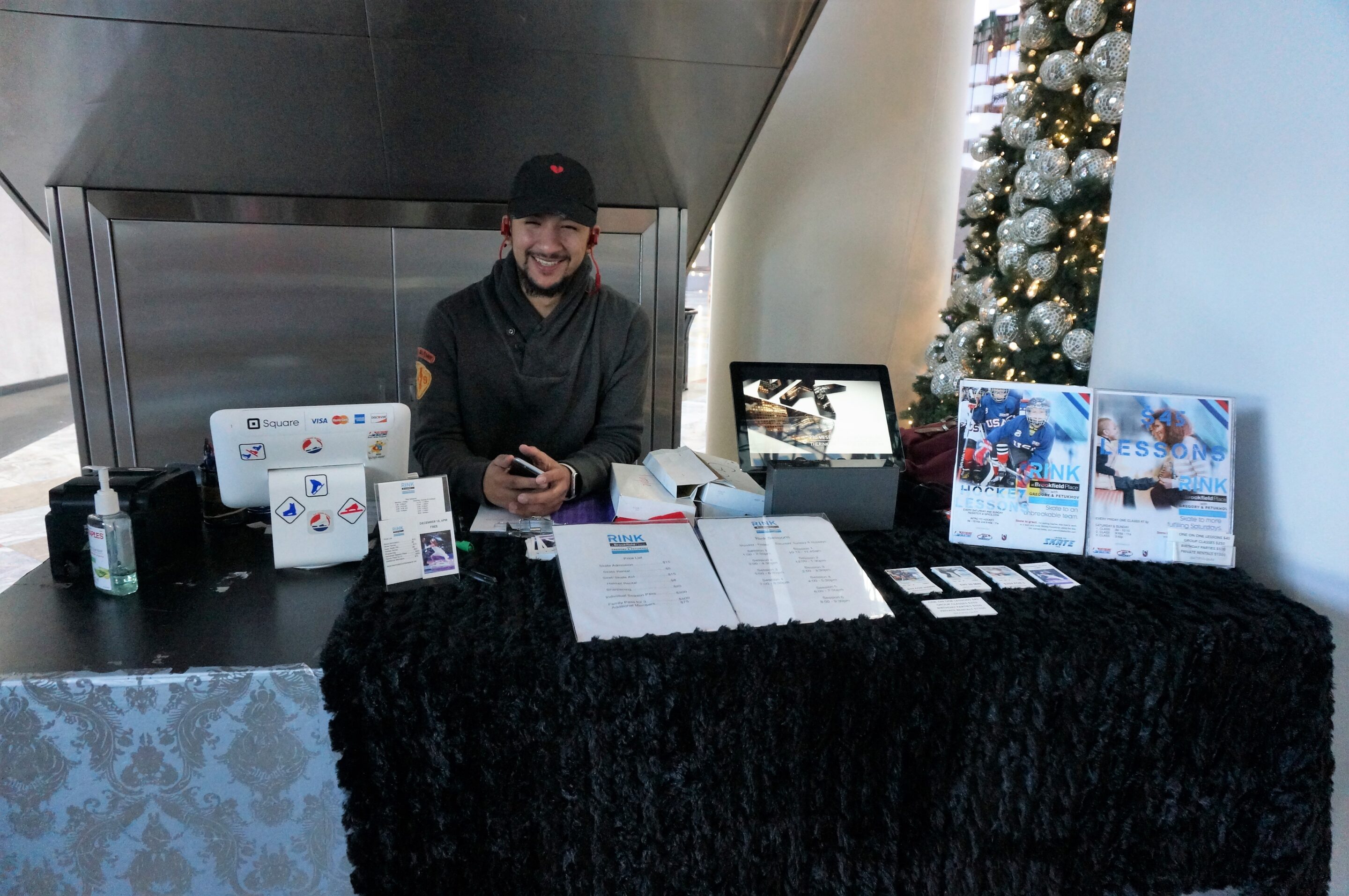 The registration desk for the Rink at Brookfield Place