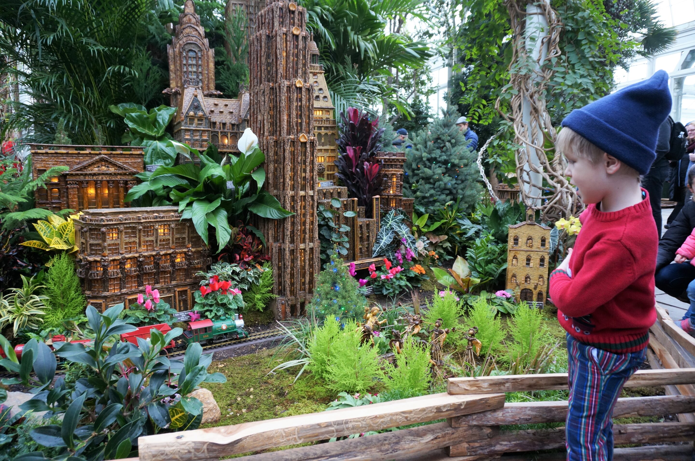 New York Botanical Garden Train Show NYC Skyline
