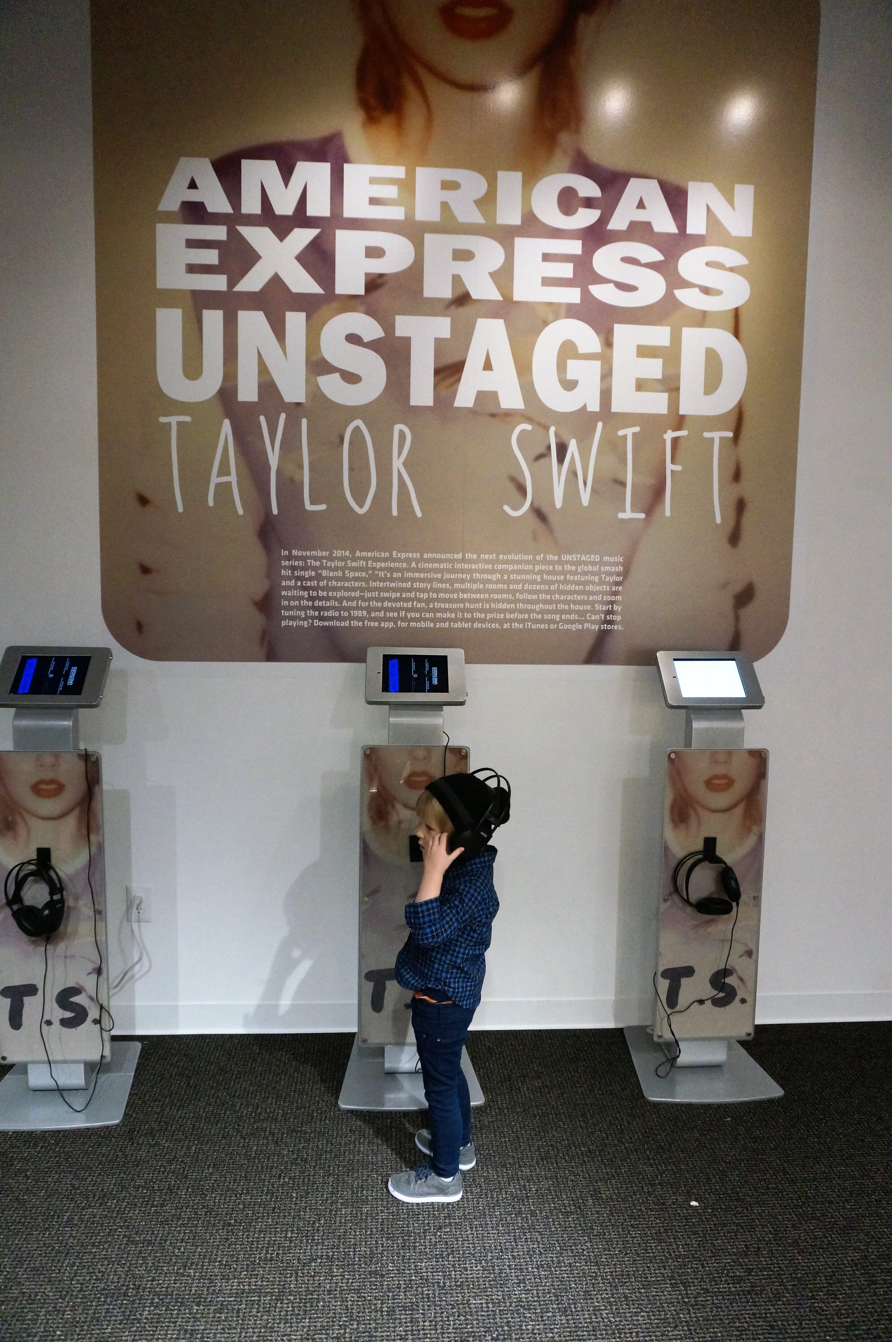Listening station at the Taylor Swift Experience