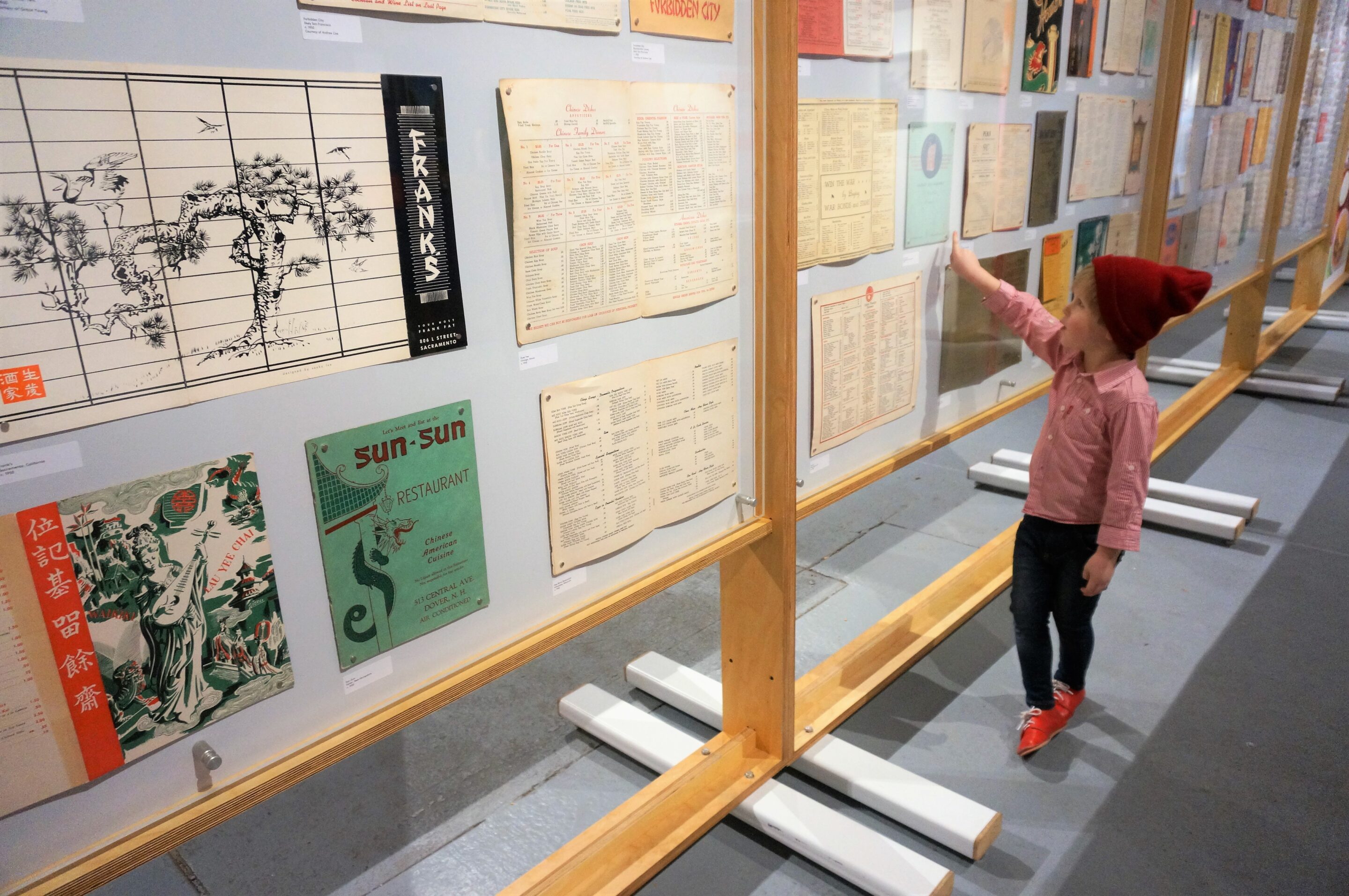Checking out the menu display at the CHOW exhibit