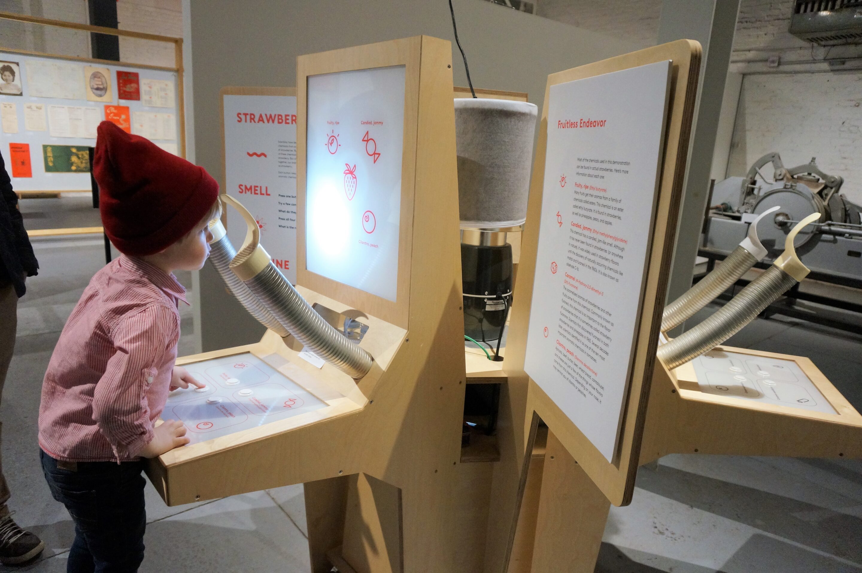 Sniffing different scents at MOFAD Museum