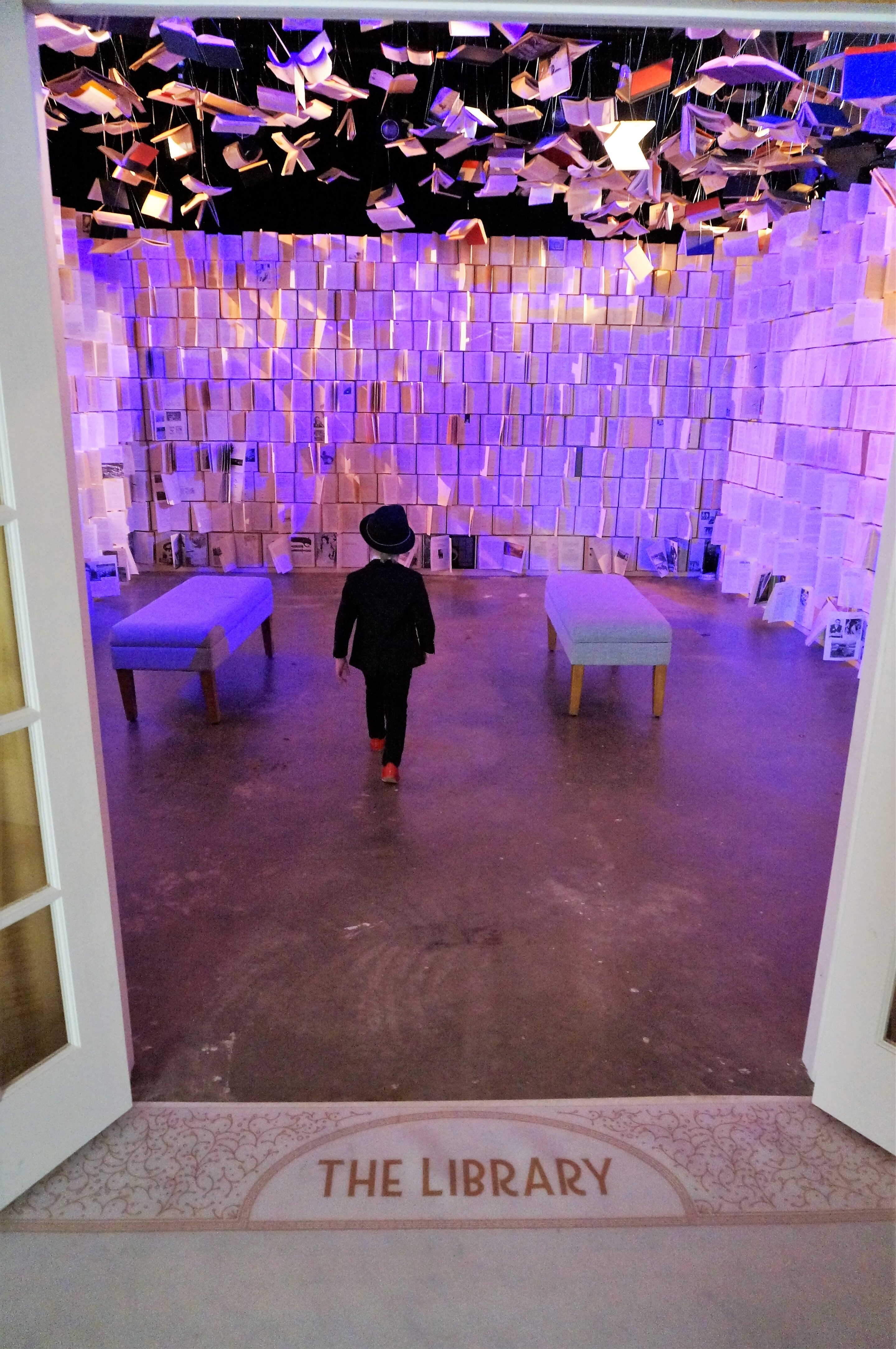 Walking into the library room at the hall of magic