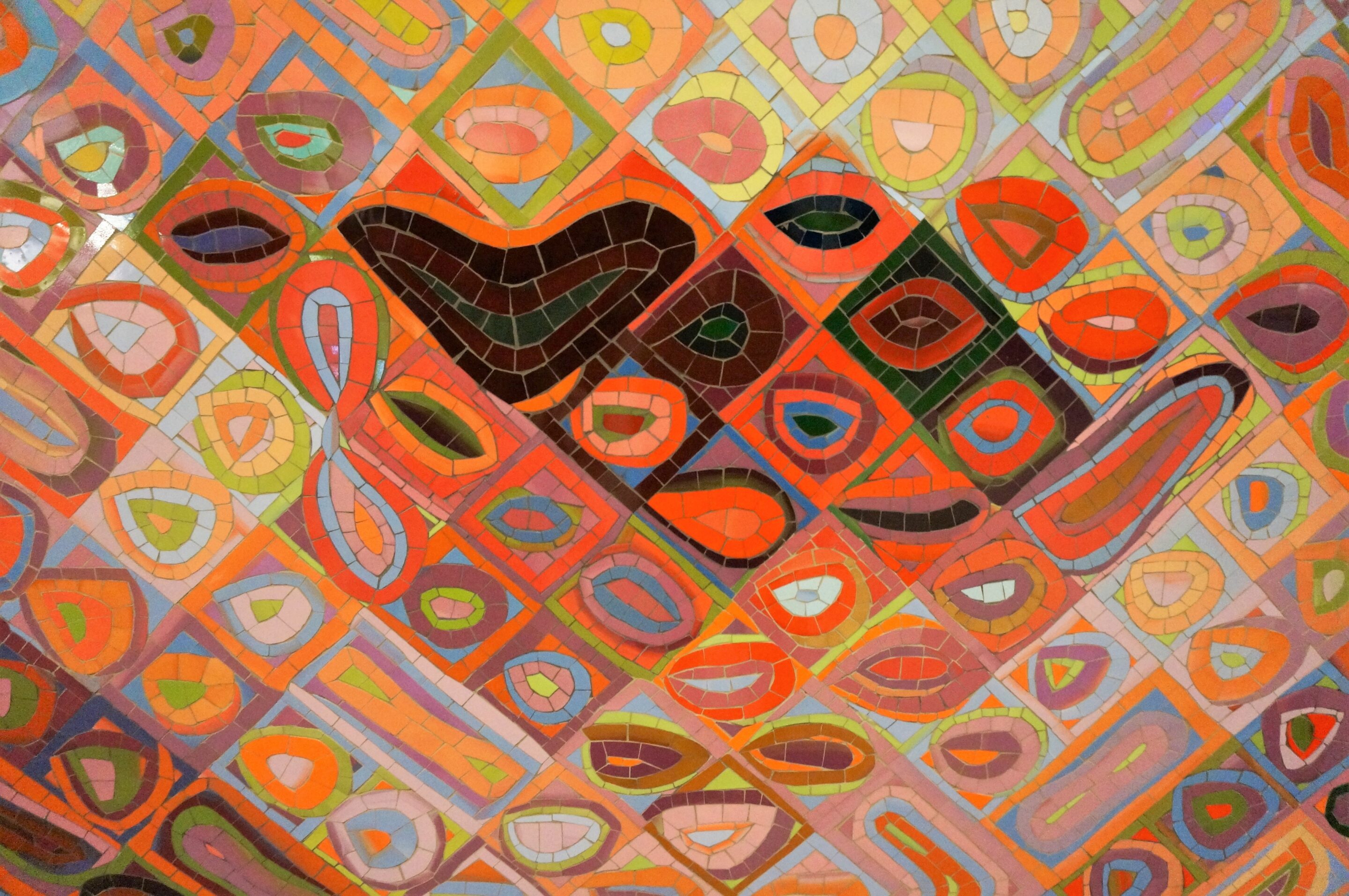 Detail of Chuck Close Subway Portrait Mural