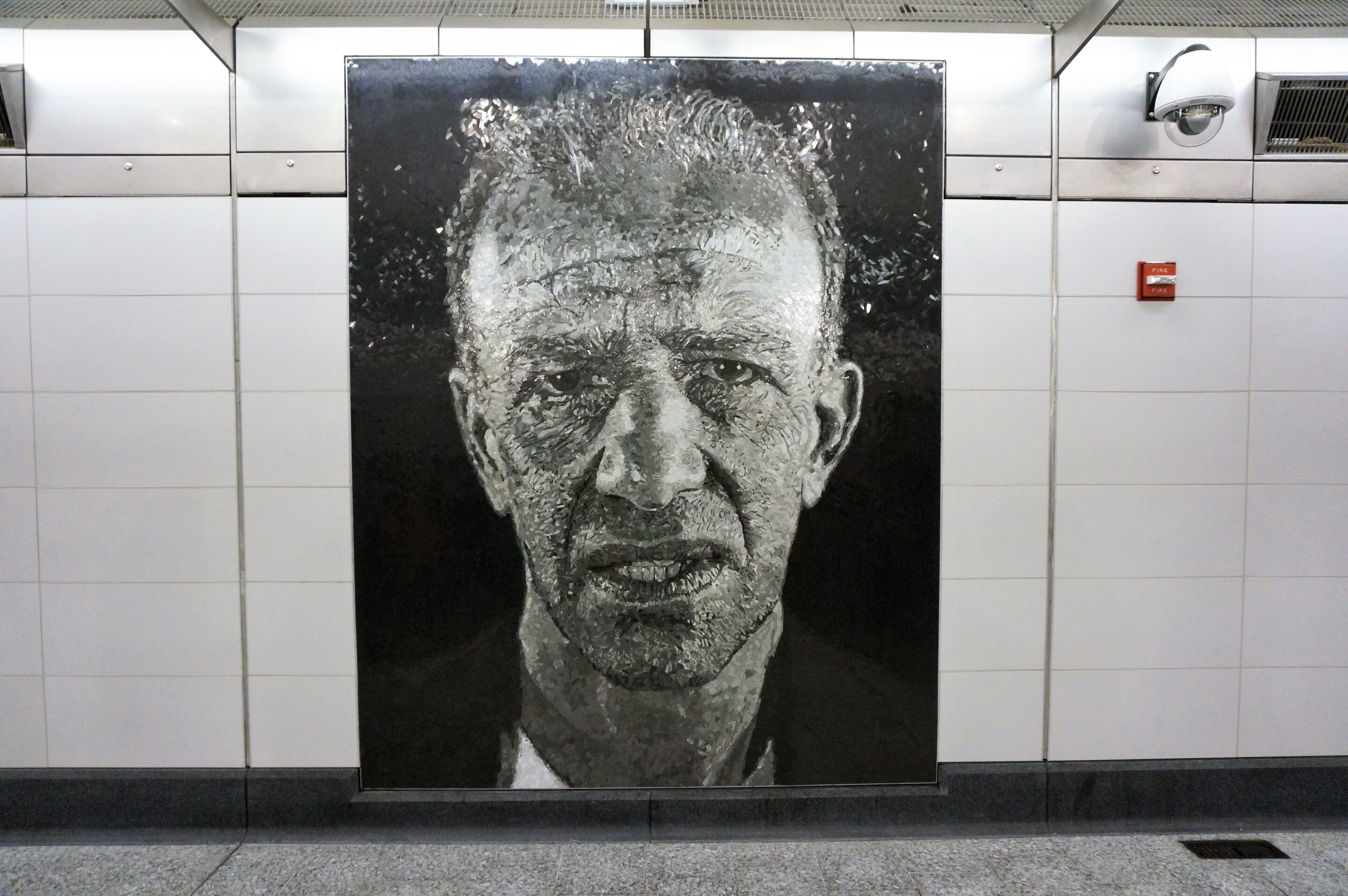 One of the murals by Chuck Close at the Second Ave Subway Opening