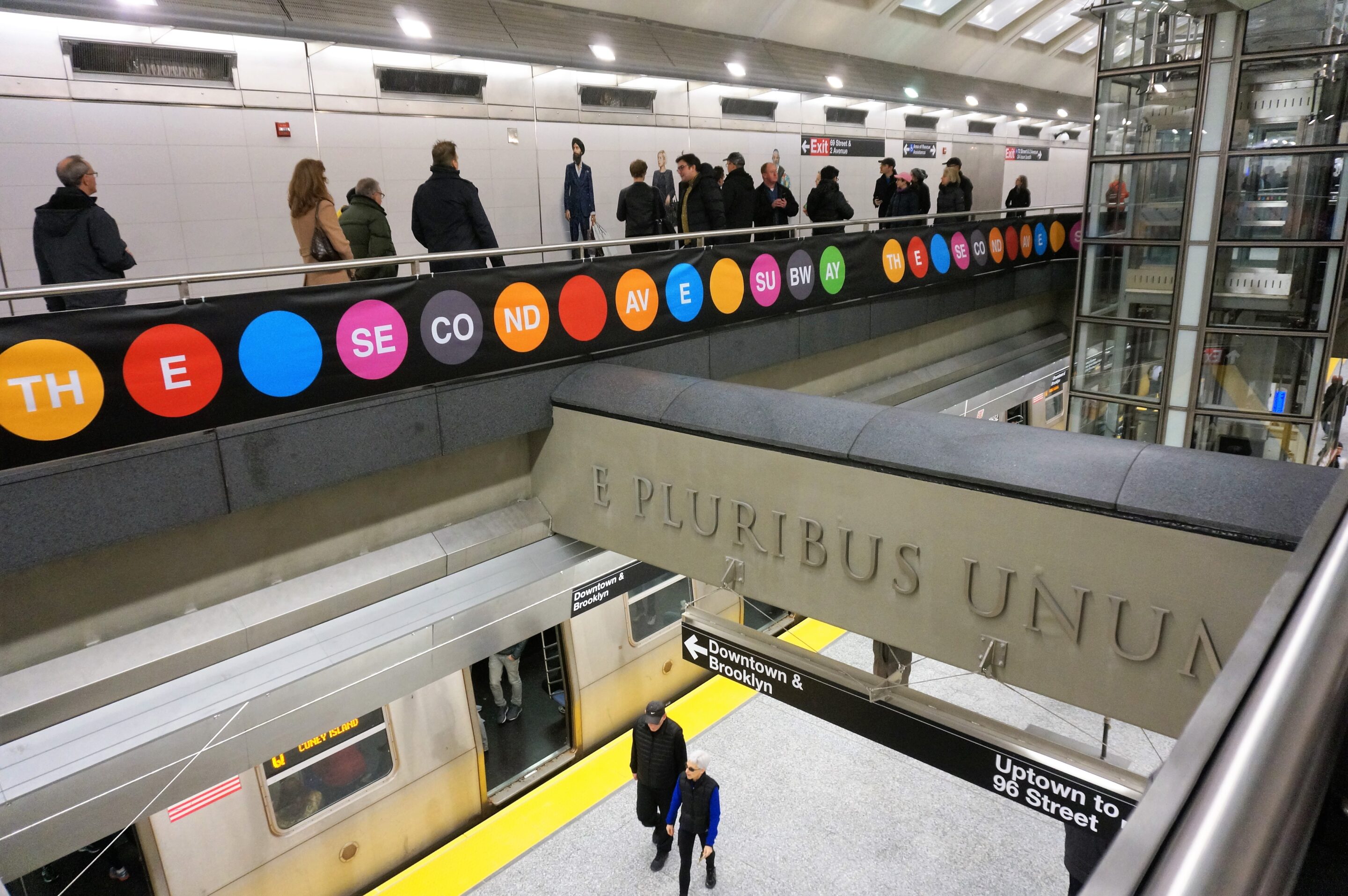 Looking down at the Second Ave Subway terminal