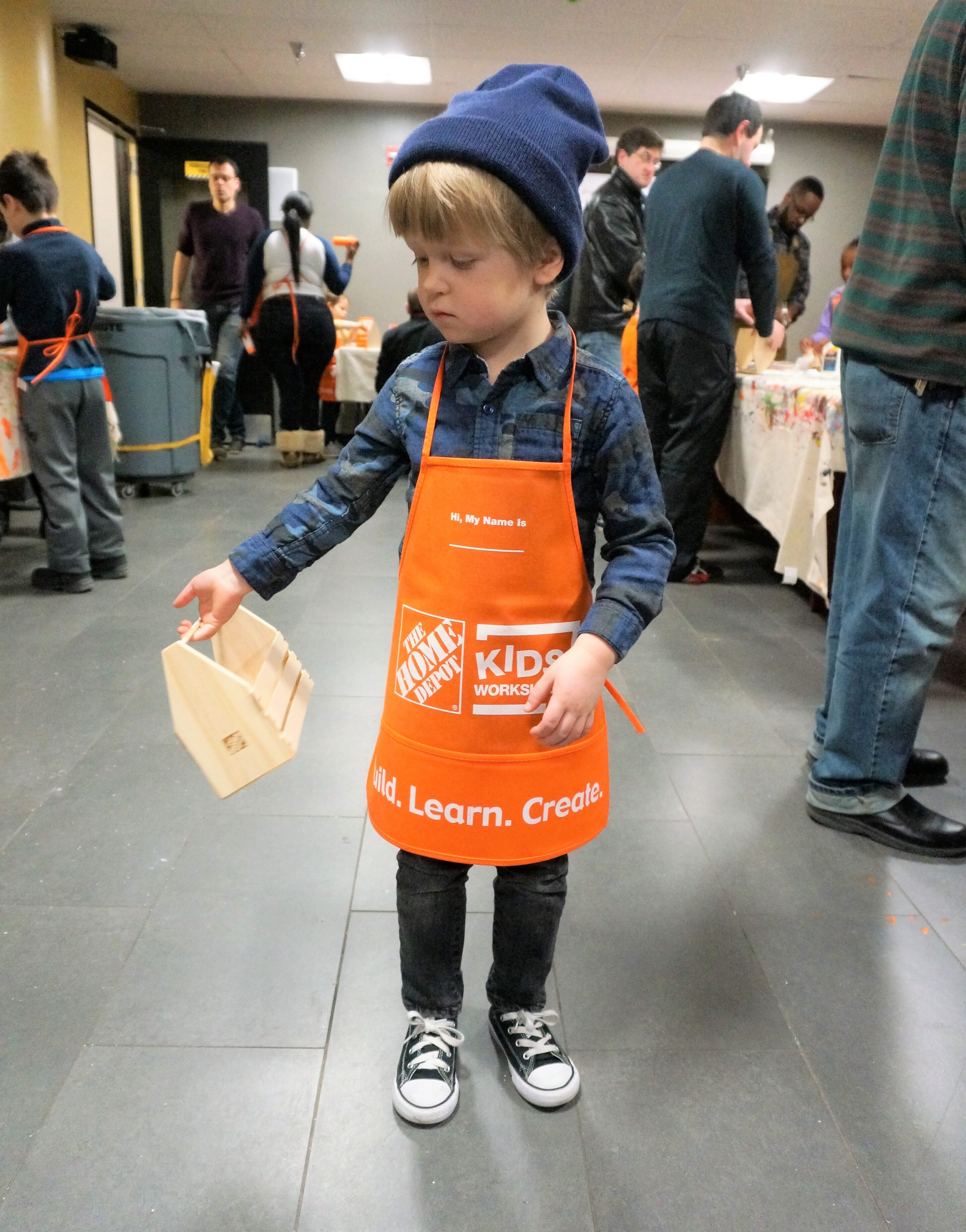 Our little builder at the Home Depot Workshop in NYC