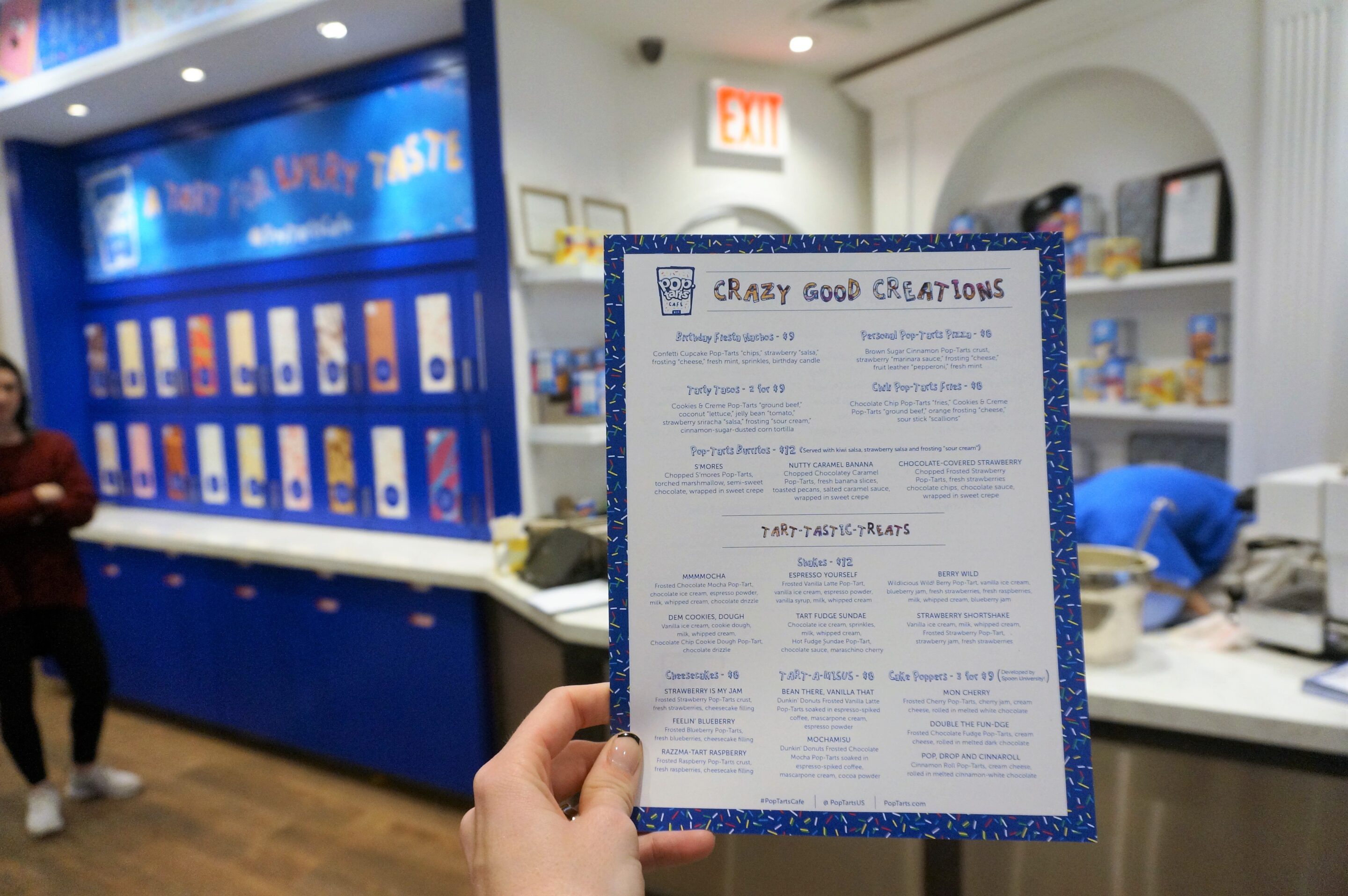 The amazing menu at Pop-Tarts Cafe