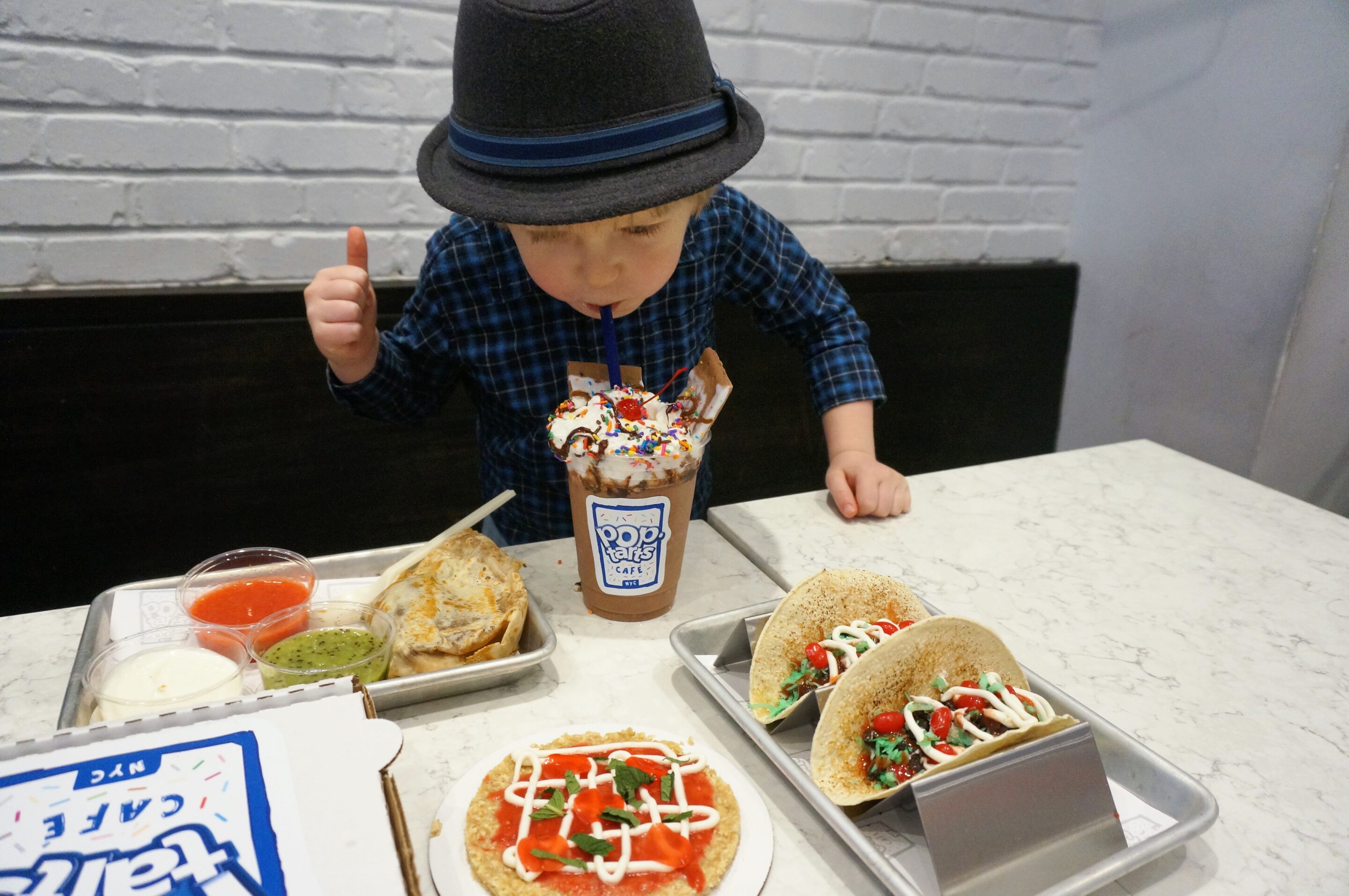Tumbs up at Pop-Tarts Cafe