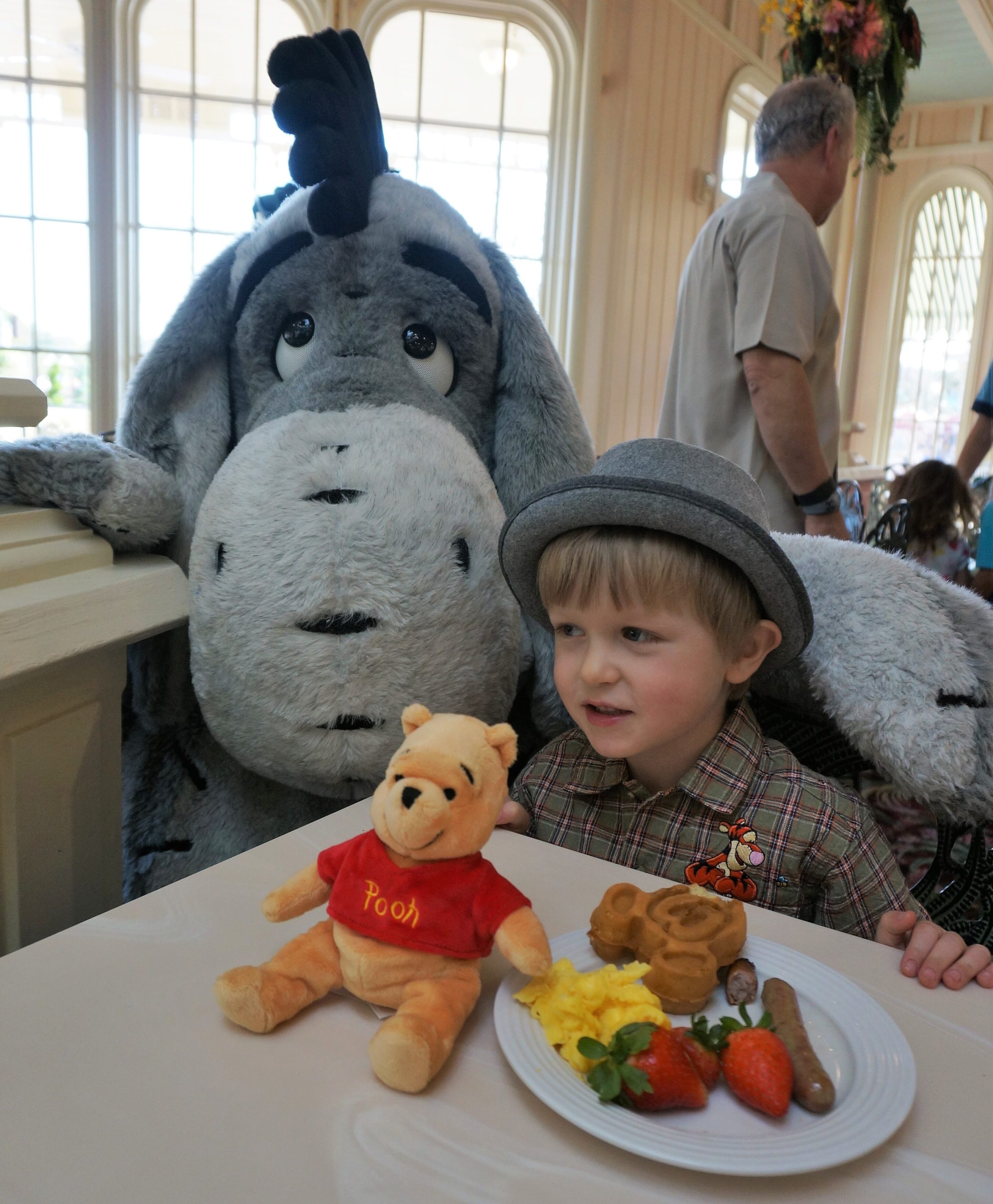 Meeting Eeyore at the Crystal Palace Character Breakfast