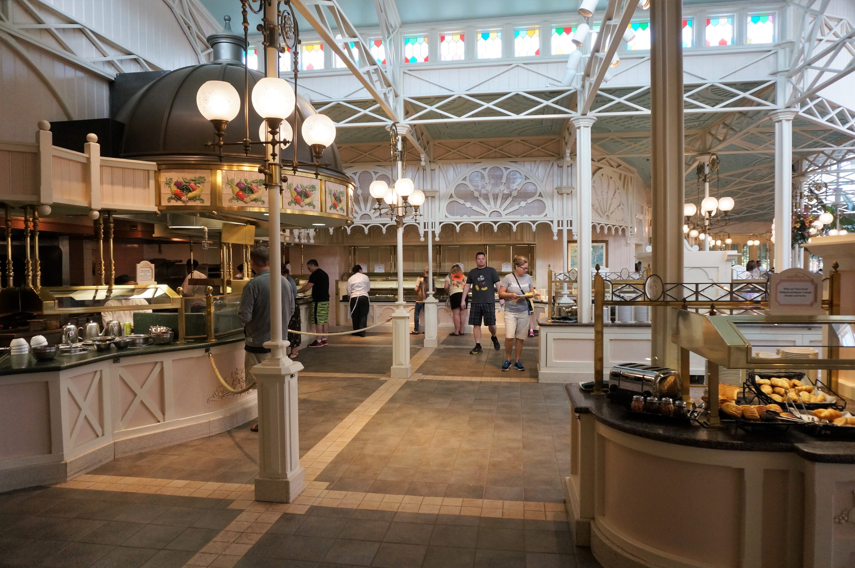 The amazing buffet at the Character Breakfast at the Crystal Palace in Walt Disney World