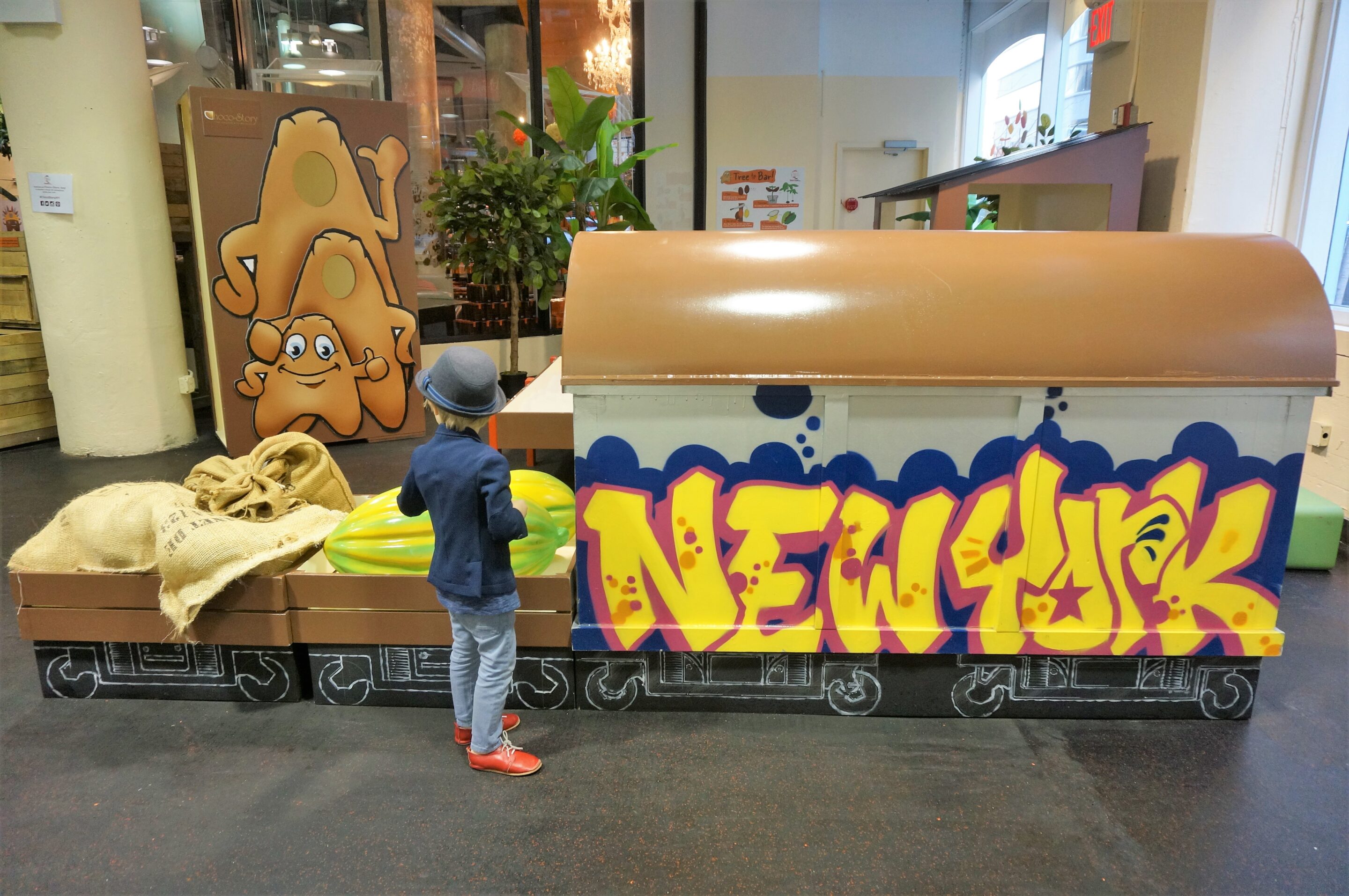 Graftti subway car at Choco-Story New York