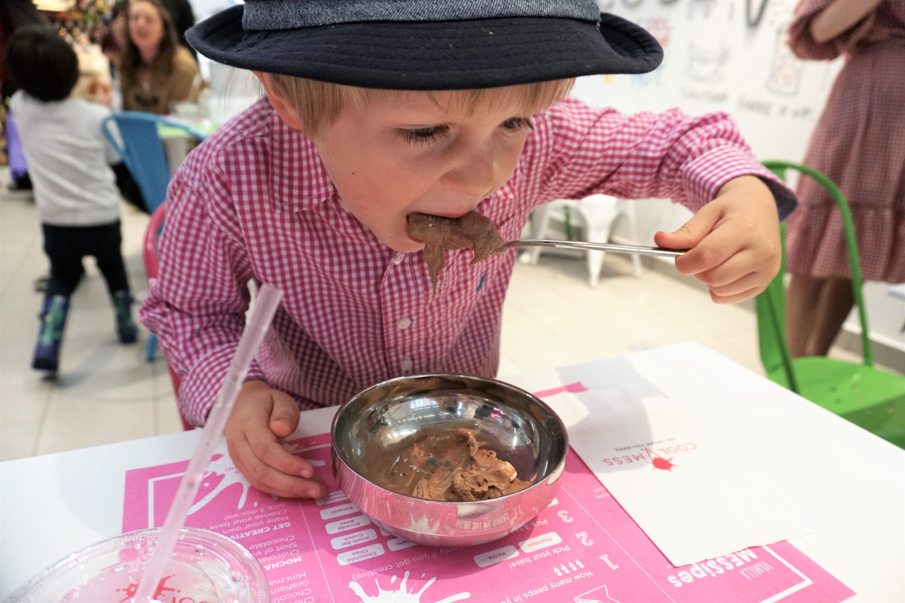 Tasting our own custom ice cream at CoolMess