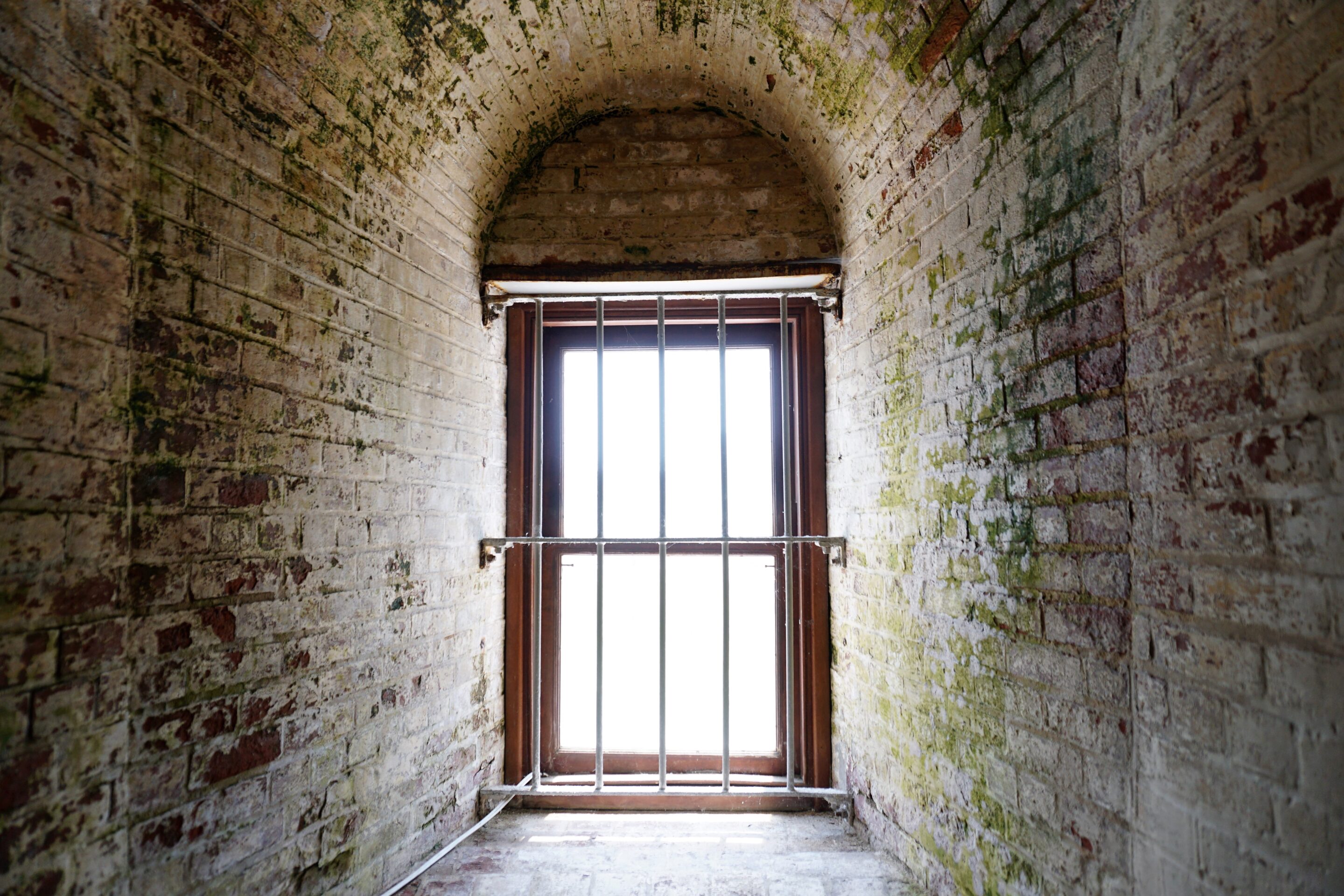 Gated windows at the Absecon Lighthouse in Atlantic City, NJ