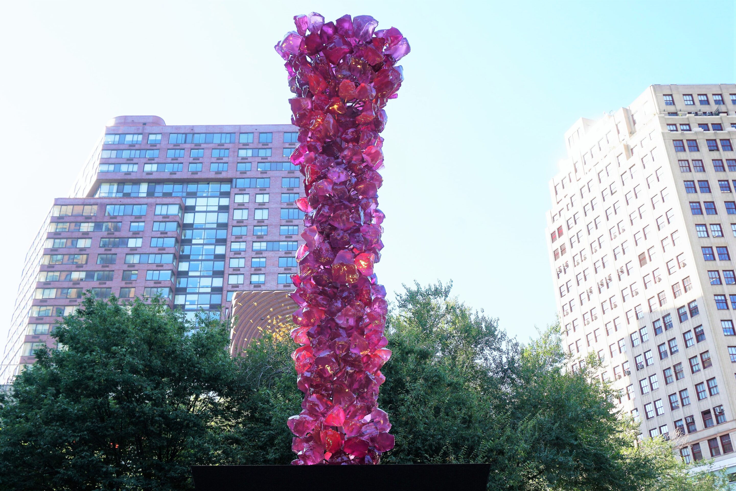 Rose Crystal Tower by Dale Chihuly in Union Square 