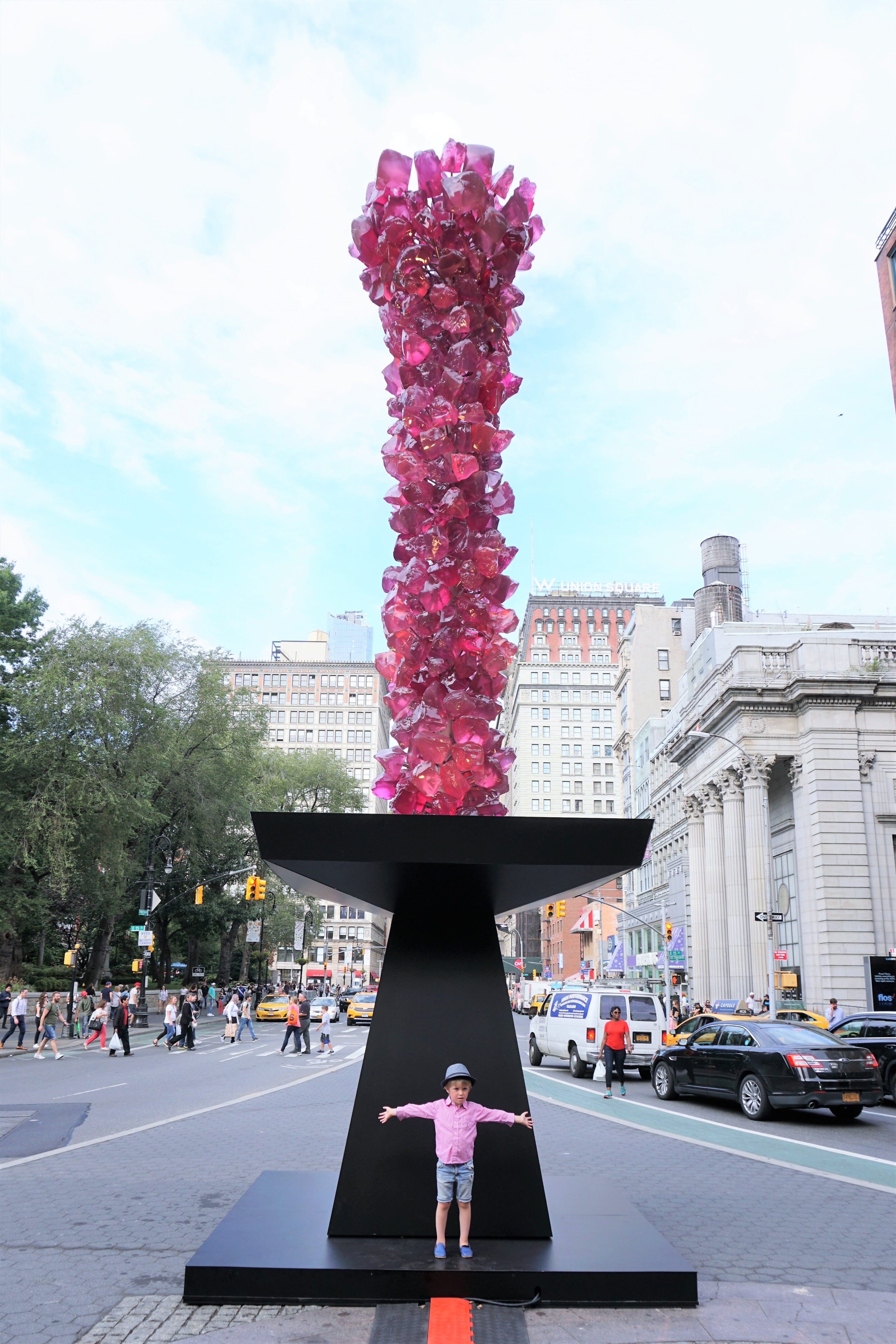 Rose Crystal Tower by Dale Chihuly at Union Square 
