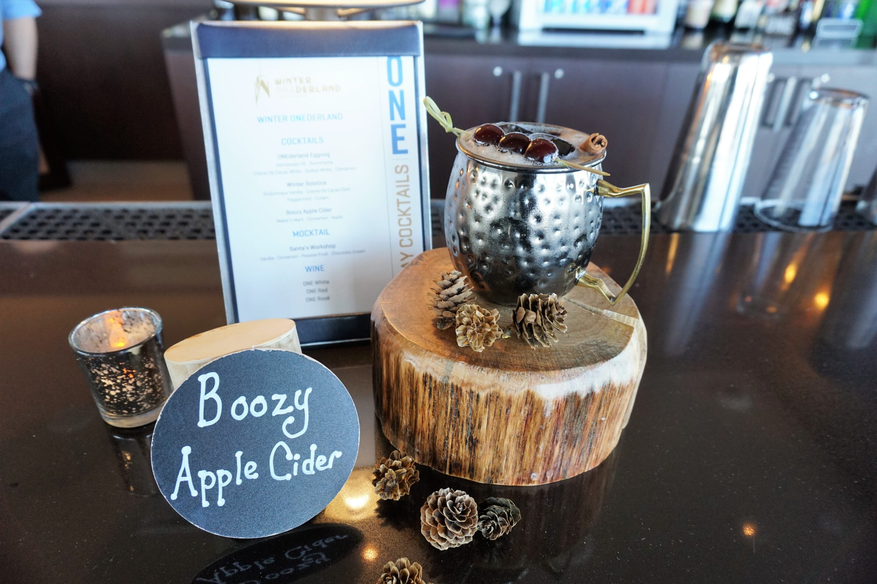 Boozy Apple Cider available at One World Obervatory