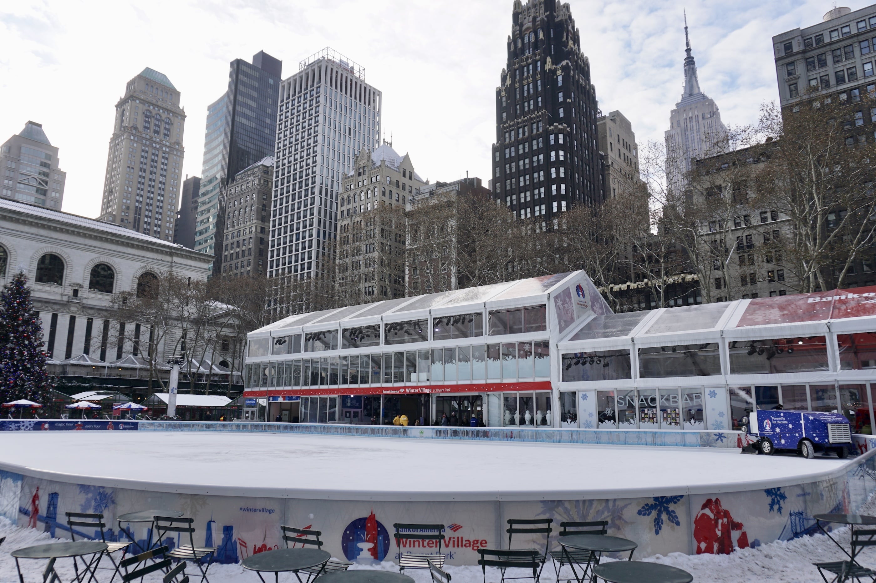 NYC Winter Adventure: Bryant Park Ice Rink with NYC Skyline