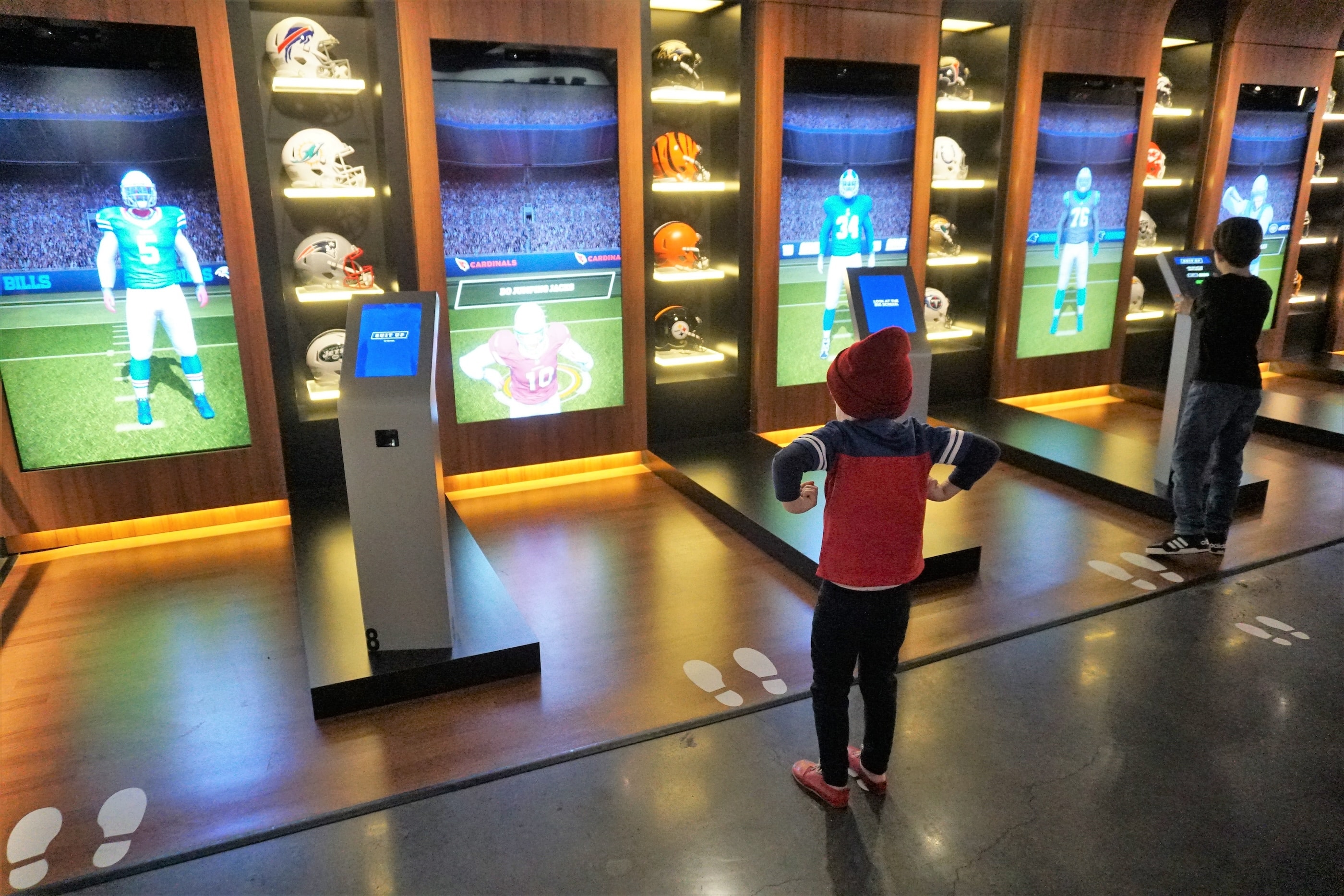 Suiting up at the NFL Experience Times Square