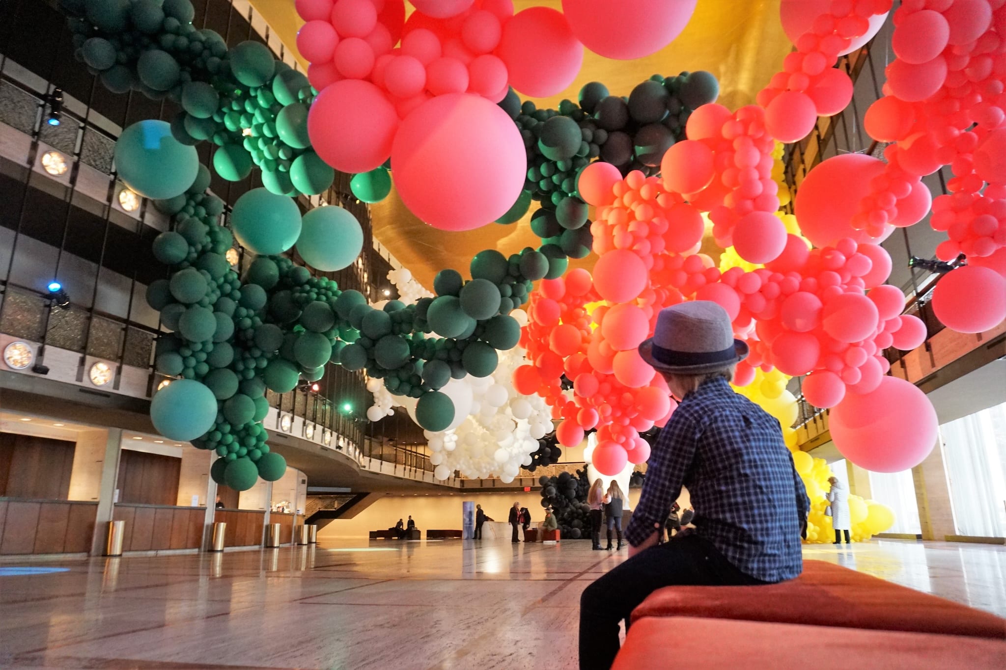 Sit within Balloons at the Geronimo Installation at NYCB